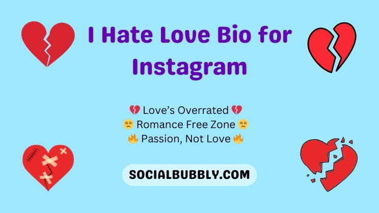 I Hate Love Bio for Instagram